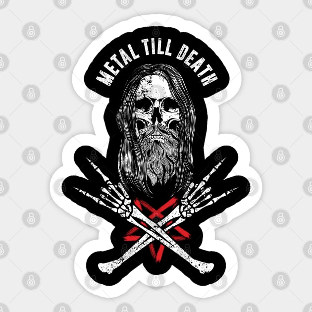 Metal Till Death Sticker by monolusi